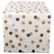 Contemporary Home Living Shimmering Polka Dots Cotton Table Runner - 108" - White and Gold